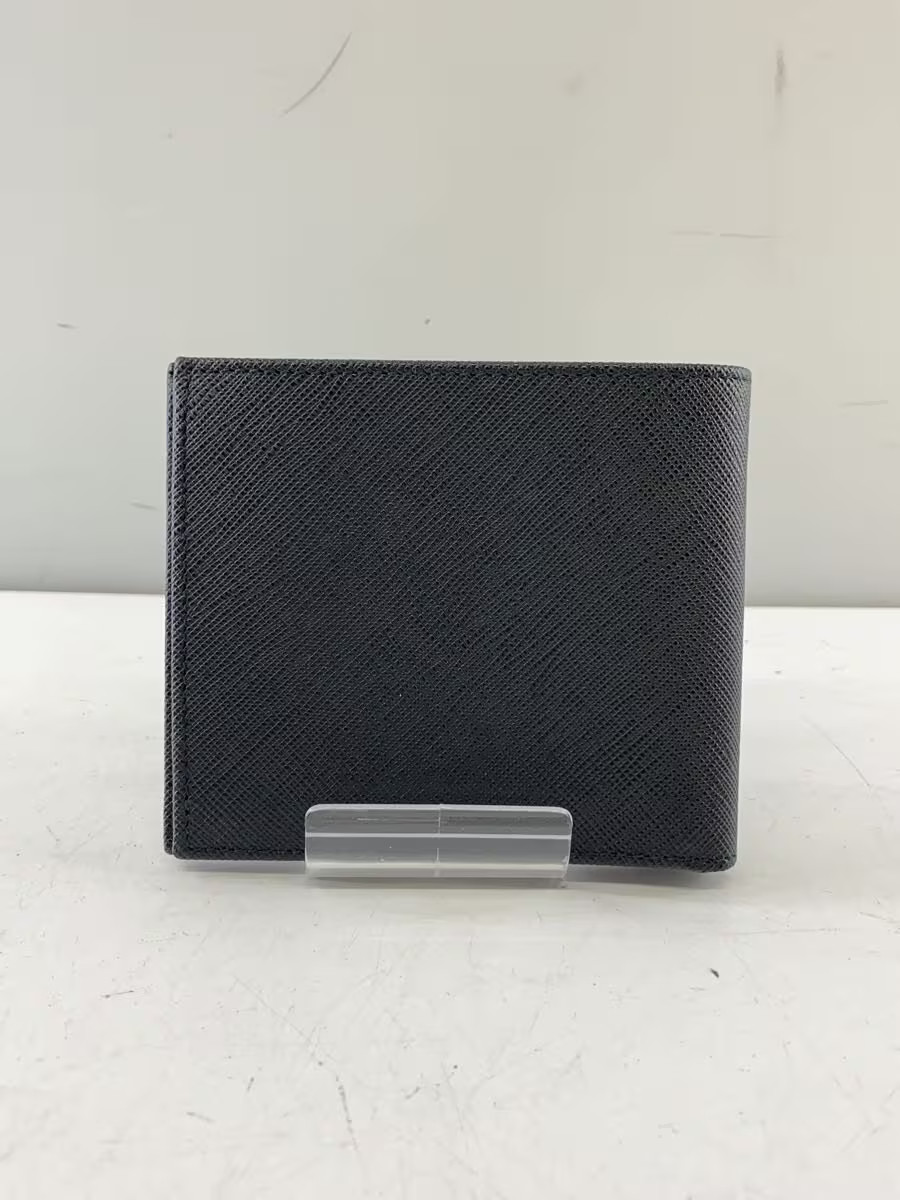 PRADA Saffiano Leather Bifold Wallet Leather BLK Solid Men 2MO513