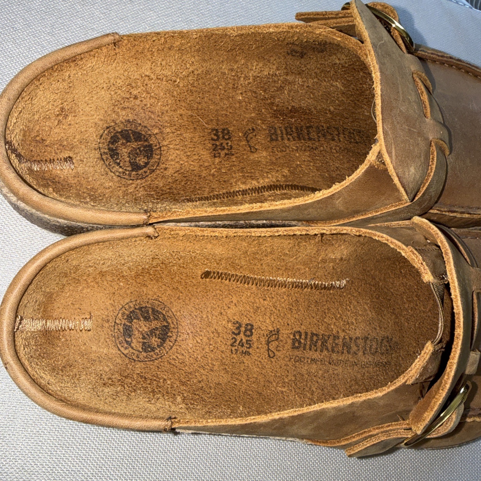 Birkenstock Buckley Cognac Brown Oiled Leather Clogs EU 38 Regular/Wide US 8 EUC