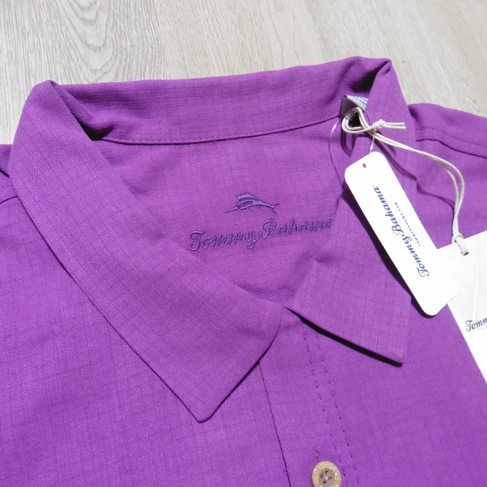 TOMMY BAHAMA Mens 2XLB 2XL BIG HAWAIIAN SHIRT COASTAL BREEZE SILK COOLMAX PURPLE