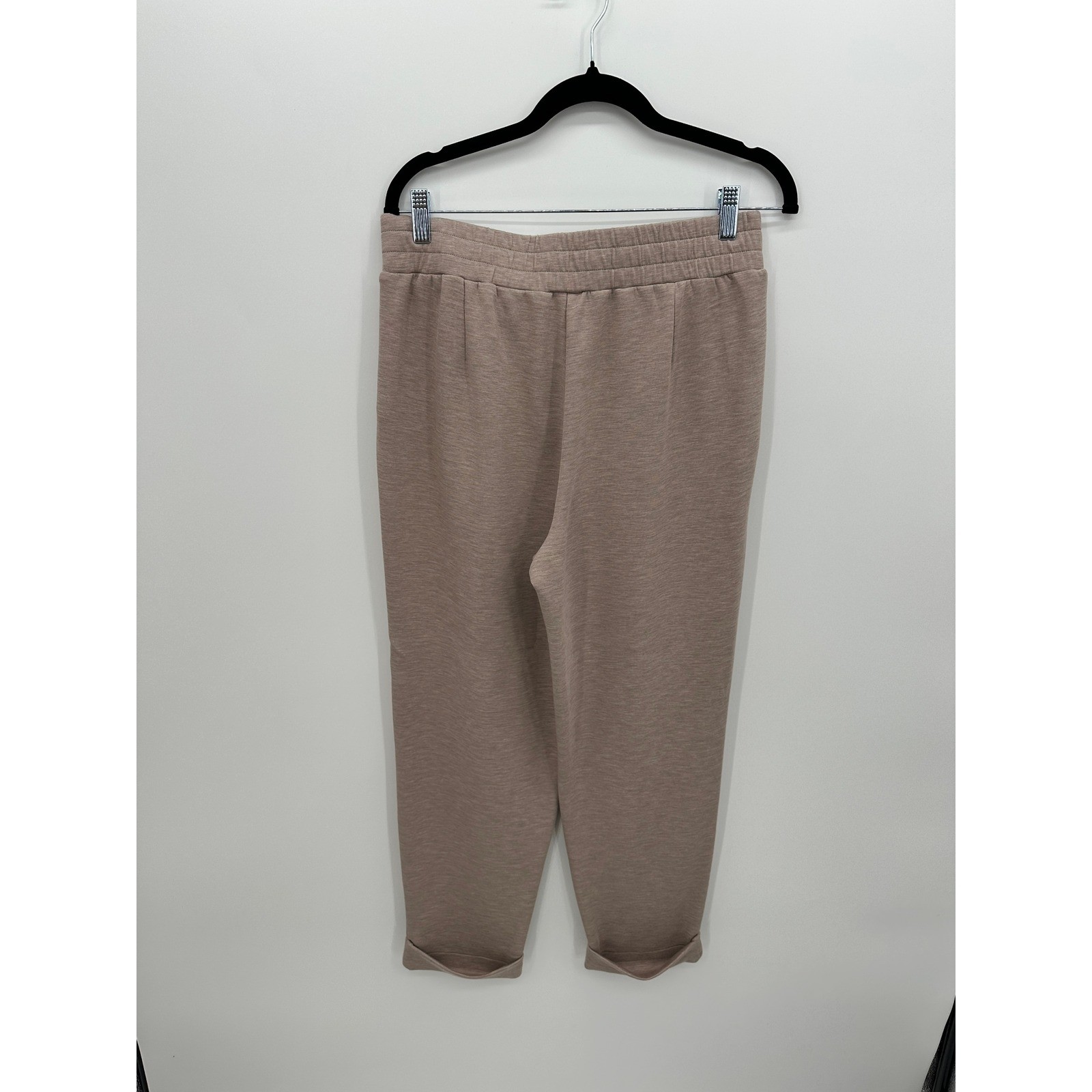 Varley DoubleSoft Rolled Cuff Jogger Pants 25″ Taupe Lounge Athleisure Sz M