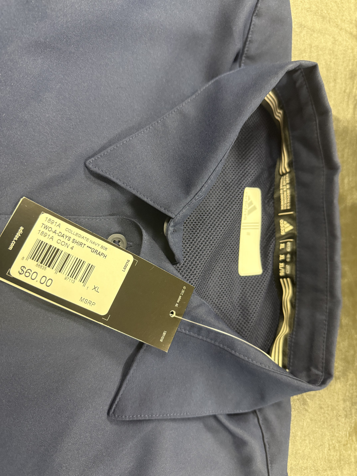 Two-A-Days Collegiate Navy XL New Shirt with tags $60 MSRP
