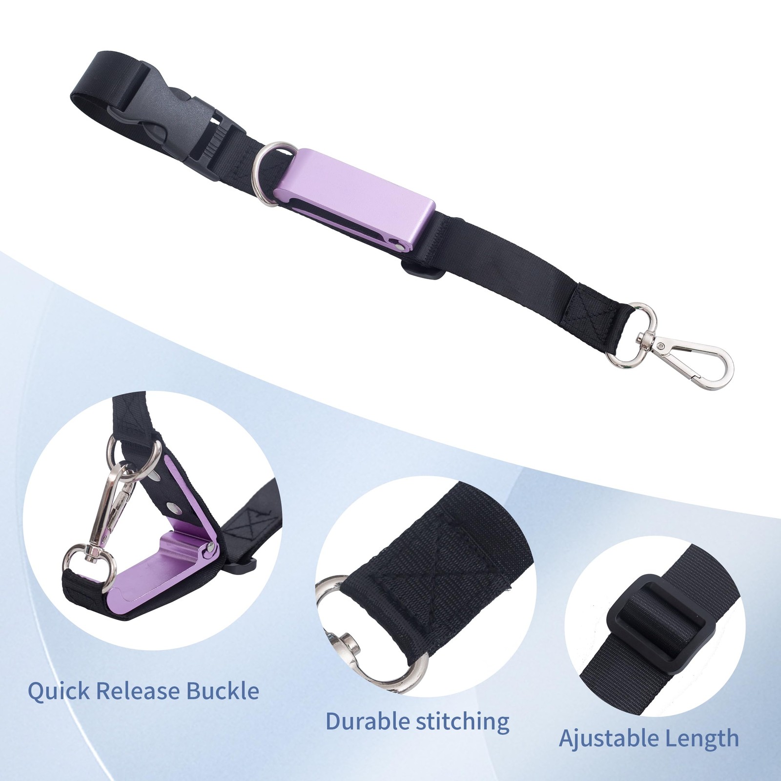 Adjustable Luggage Straps with J-Hook – Secure Your Suitcase Hands-Free (Purple)