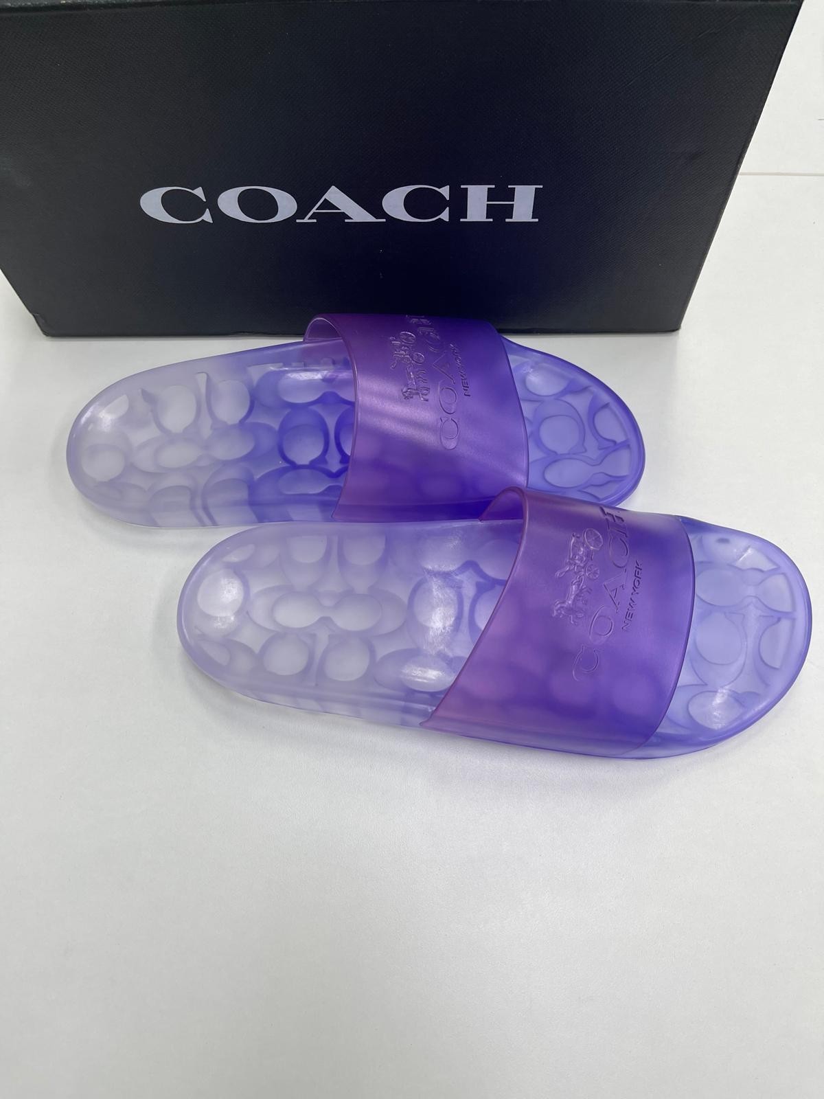 Coach Ulyssa Rubber Jelly Pool Slides Violet/ Size 7B/EU 37.5 B