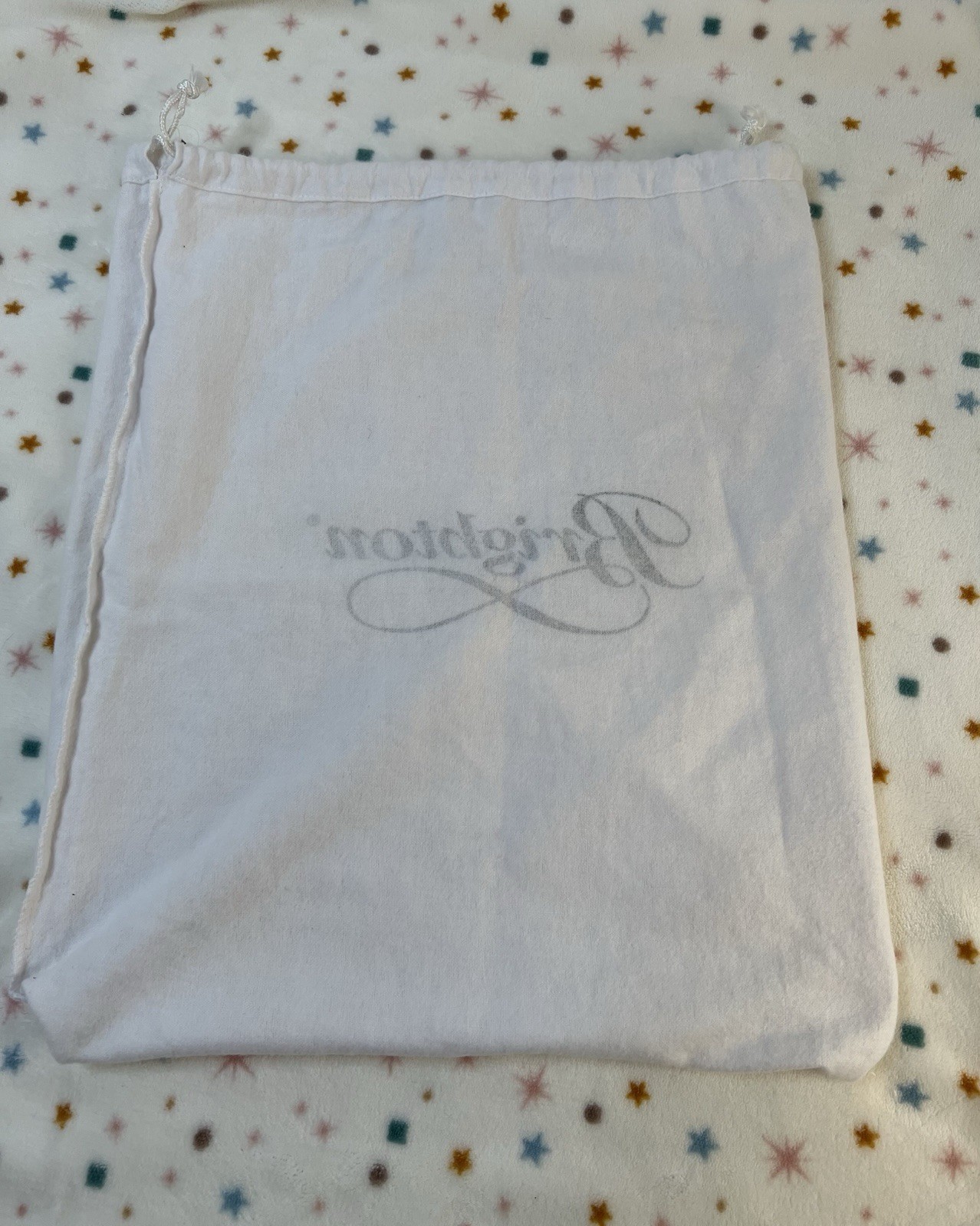 Brighton Purse 100% Cotton White Drawstring Dust Cover, Storage 14″ x 16 1/4″