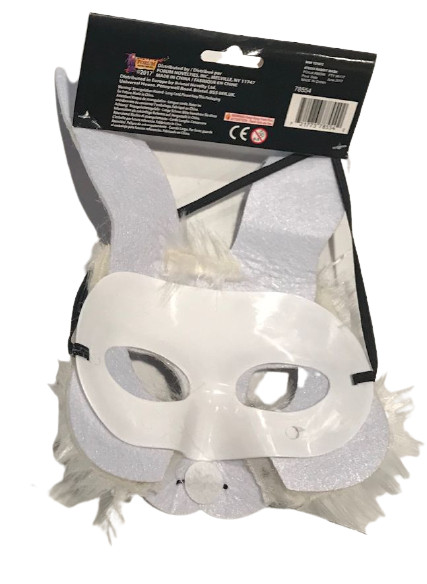 3D RABBIT CLOTH HALF FACE MASK Big Ears Bunny Halloween Easter Realistic Face