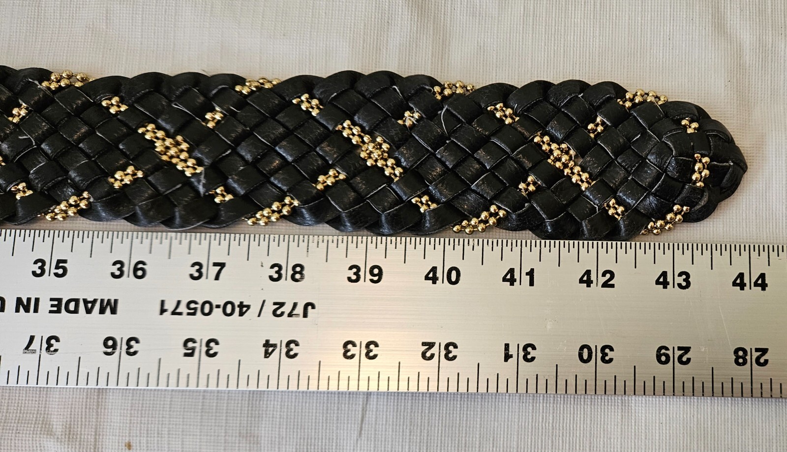 Kathy Van Zeeland Belt Black Woven Bead Man Made Material Design Large