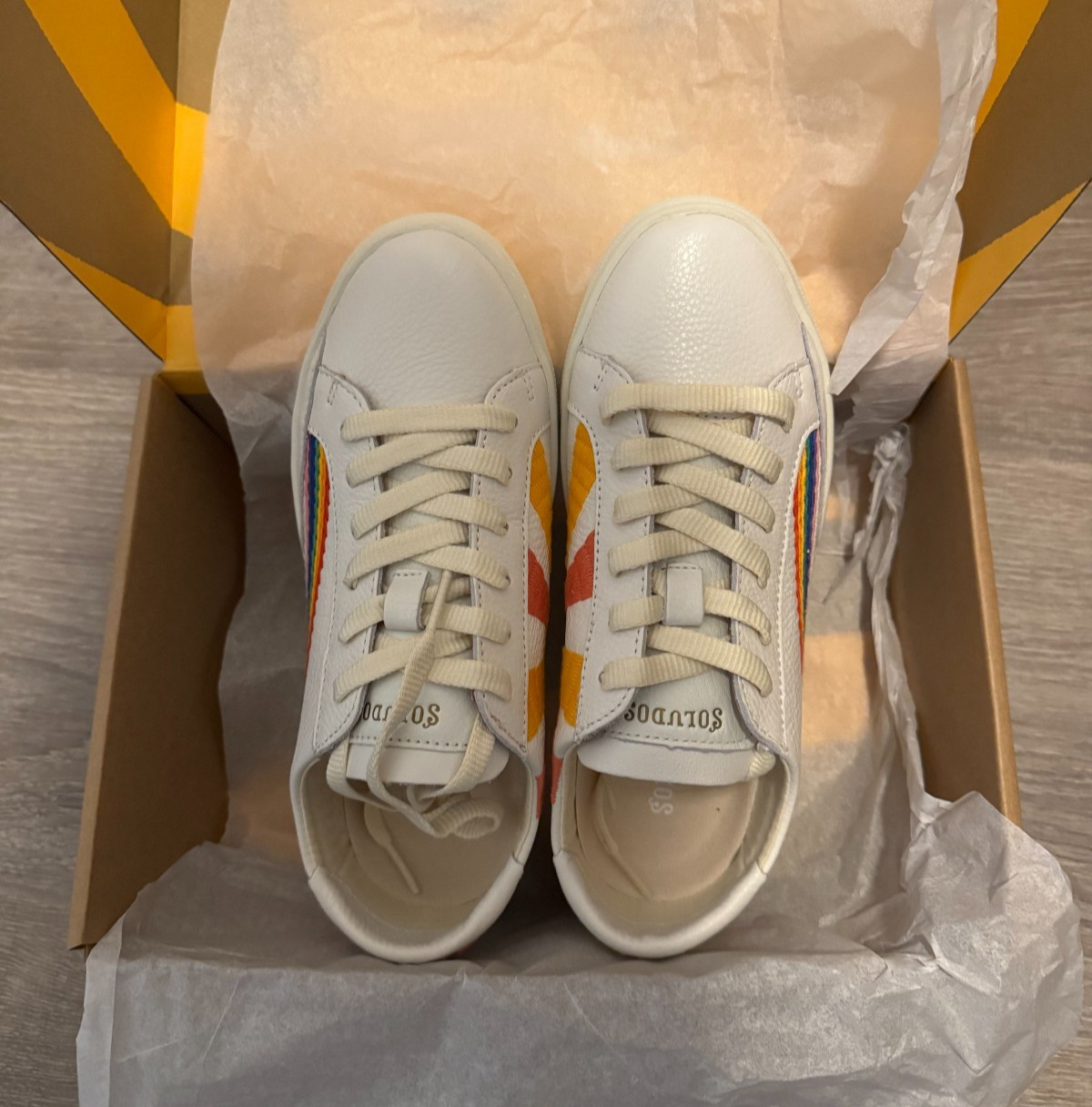 Soludos The Ibiza Classic Sneaker Oasis White/Rainbow Wave-CHOOSE SIZE-BRAND NEW