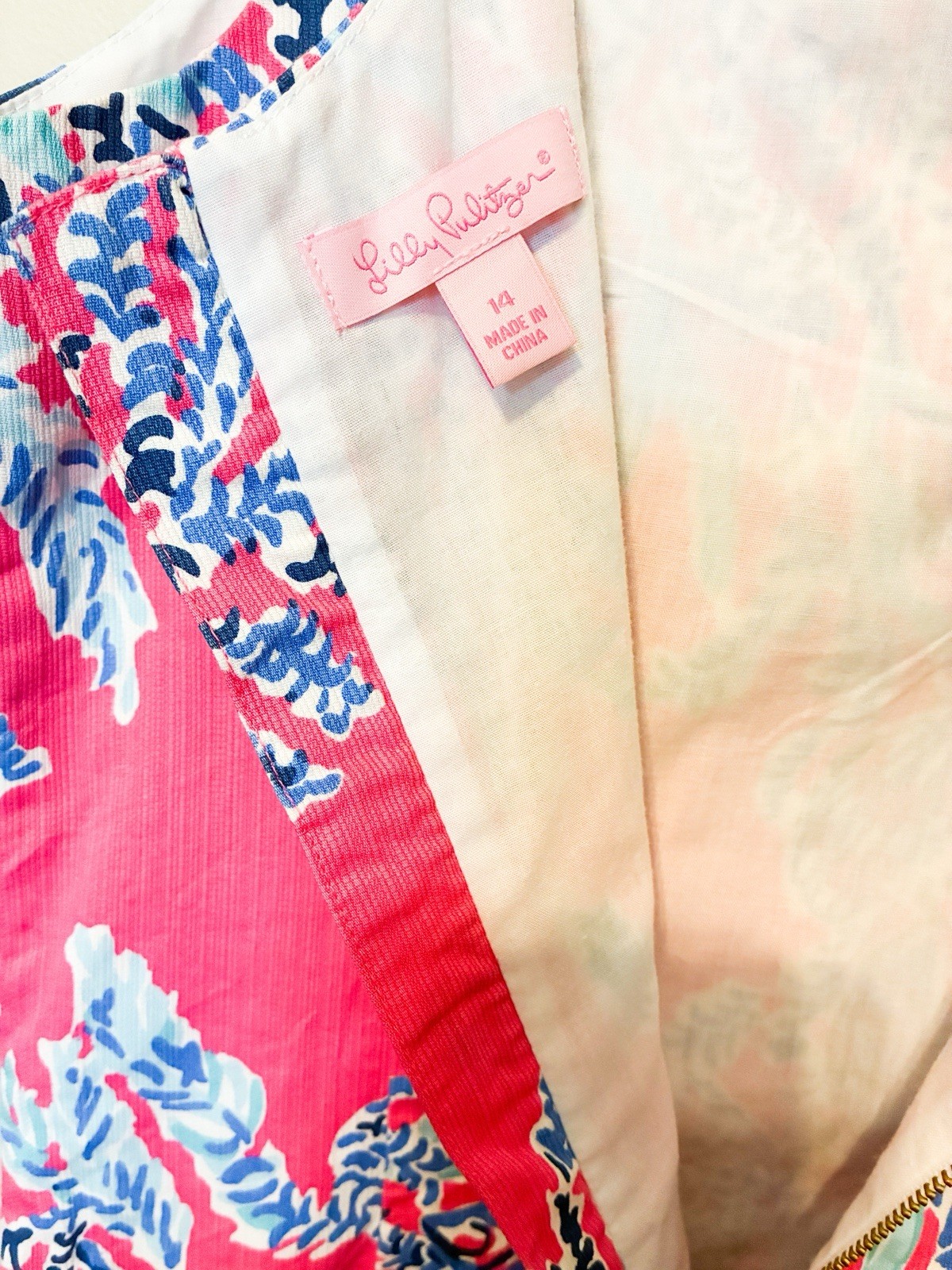 Lilly Pulitzer Kids Pink “Samba” Coral Shift Dress Size 14