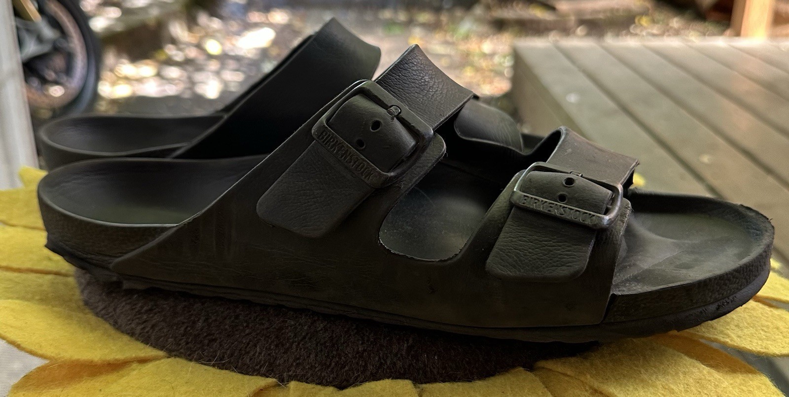 Birkenstock Black Double-Strap Sandals rubber size 46 M12