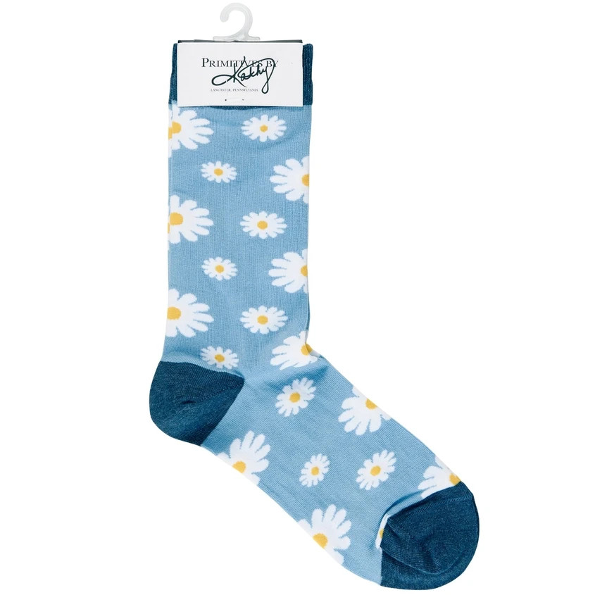 Daisy Flower Socks Blue Cute New NWT Primitives by Kathy
