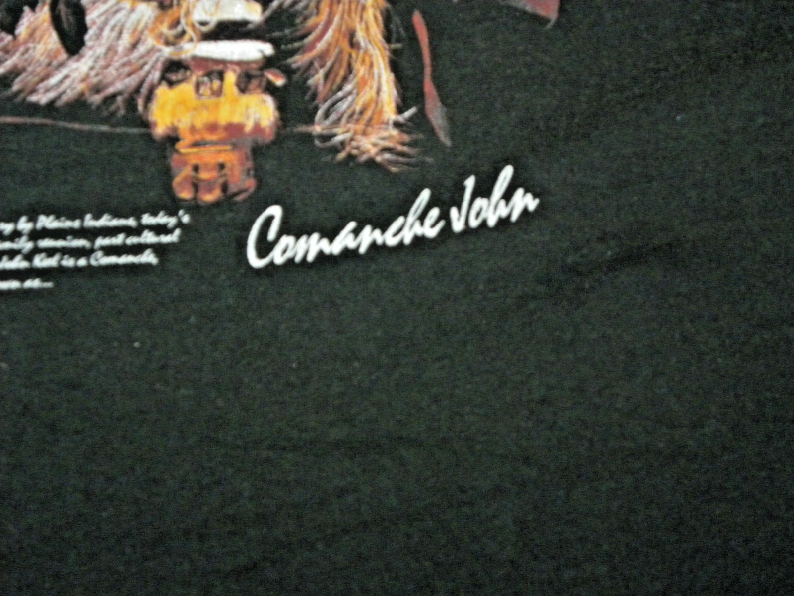 Vintage 90s “Comanche John” Pow Wow Dancer T‑Shirt – Tim Washburn Art – XXL