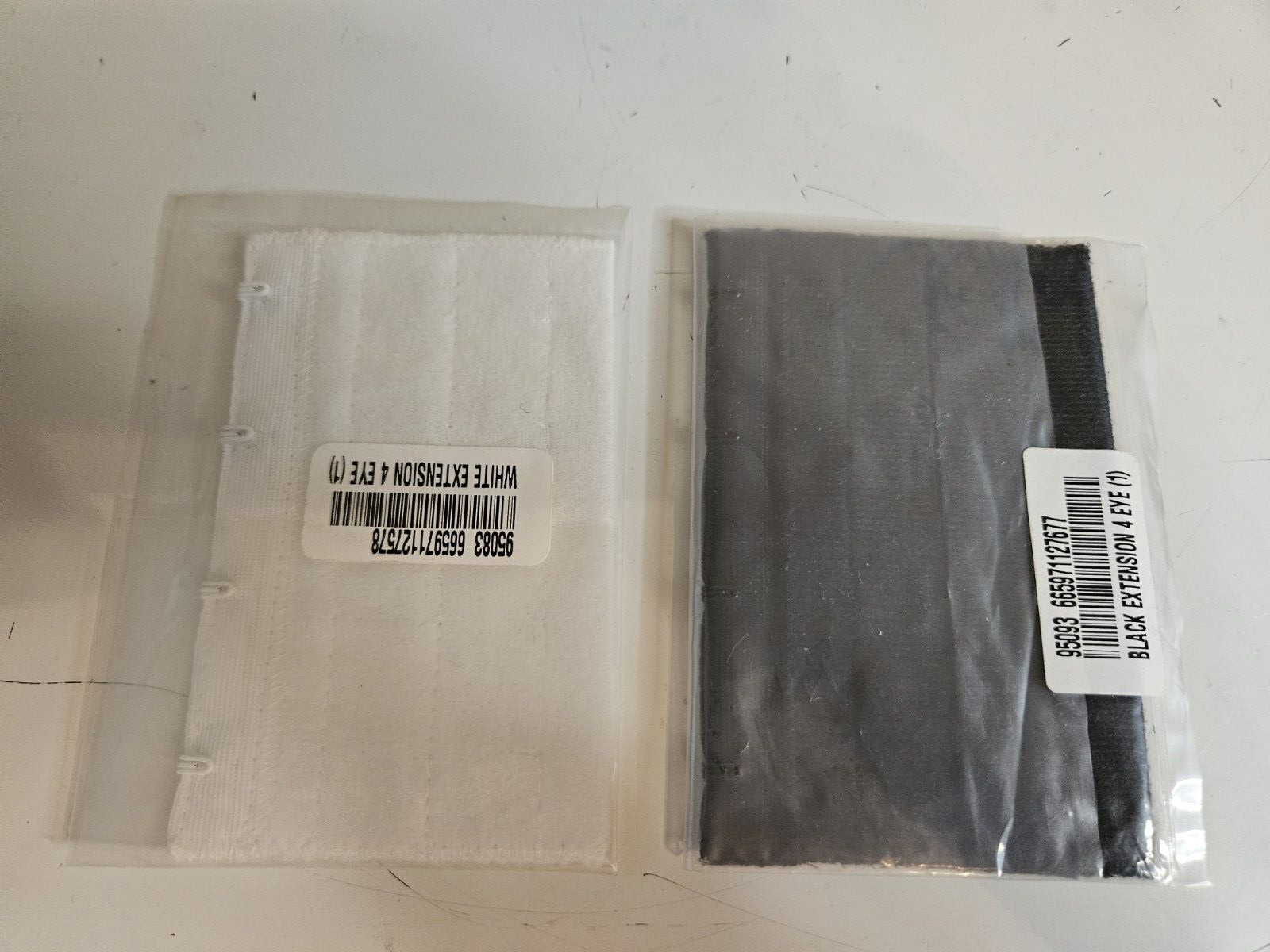 Bra Extender 4 Hooks 3 Rows Set of 2 White and Black