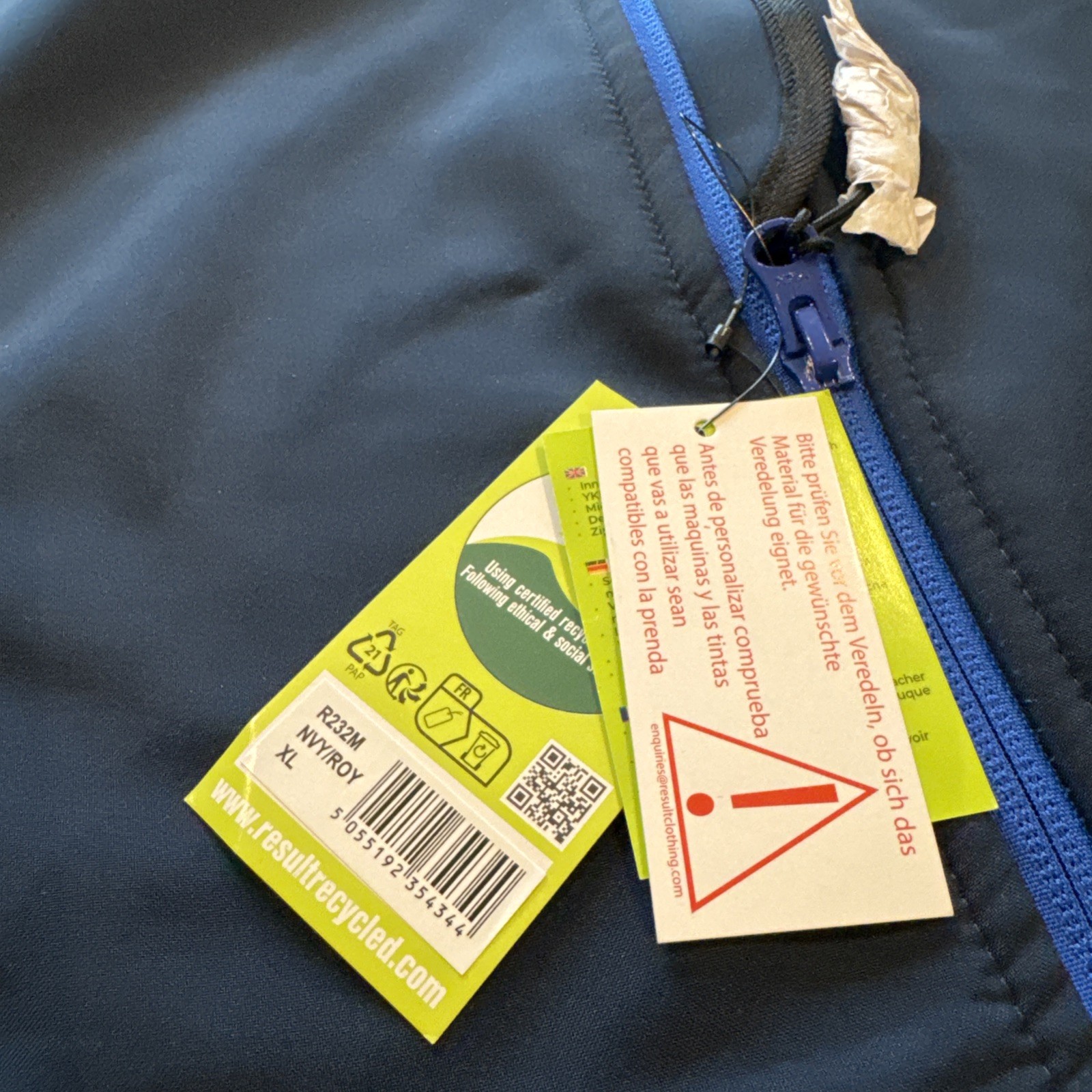 Recycled By Result Mens Softshell Bodywarmer Showerproof Zip Gillet R232M XL
