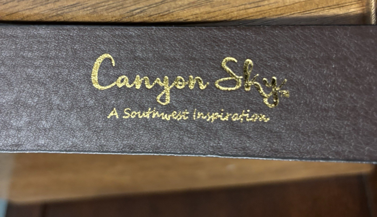 Canyon Sky Burgundy Embossed Belt Sz 37-38 1-3/8”Wide Mtn Scene NWOT