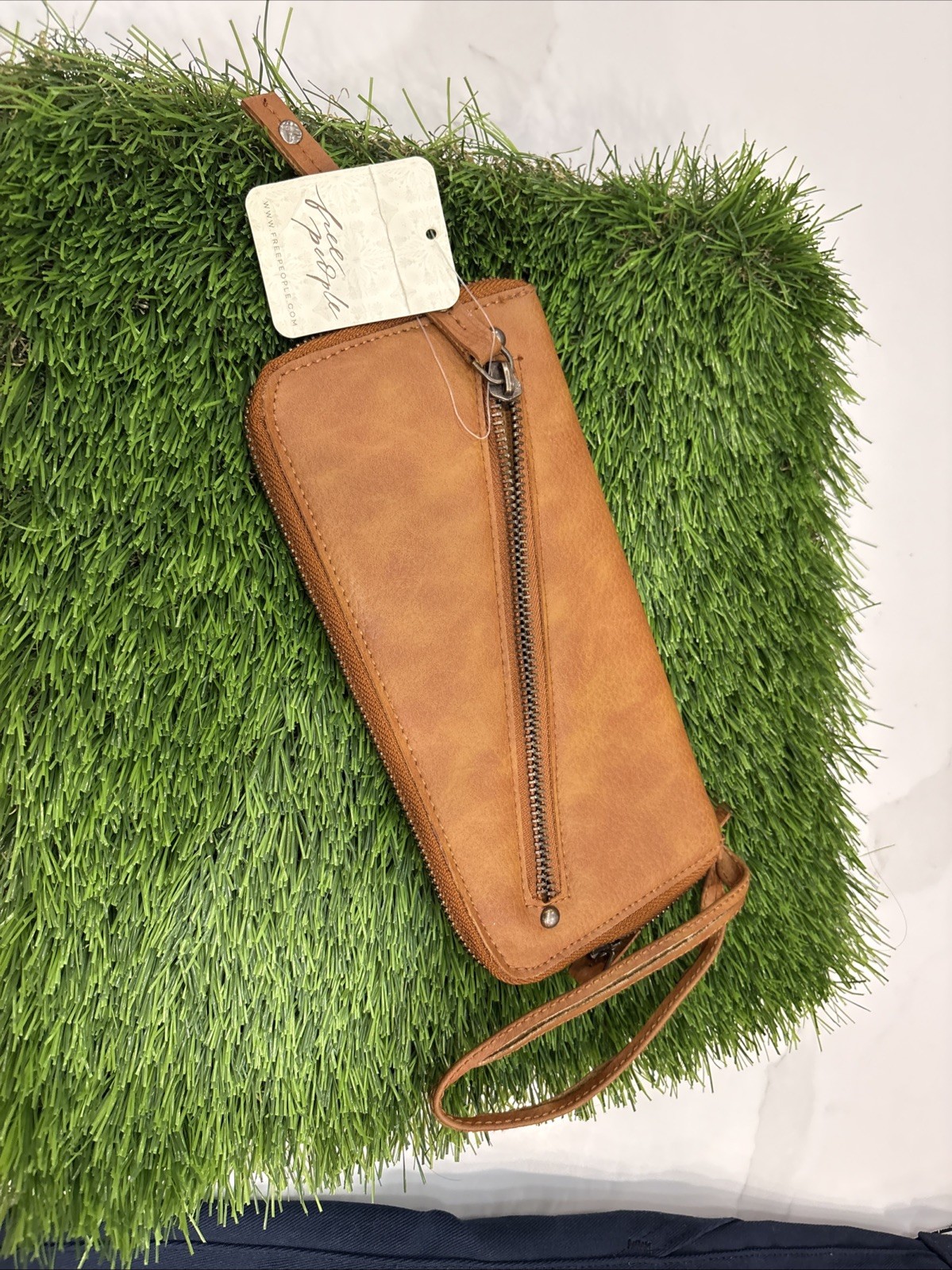 Free People Brown Wristlet Wallet Card Holder NWT. Has No Other Strap