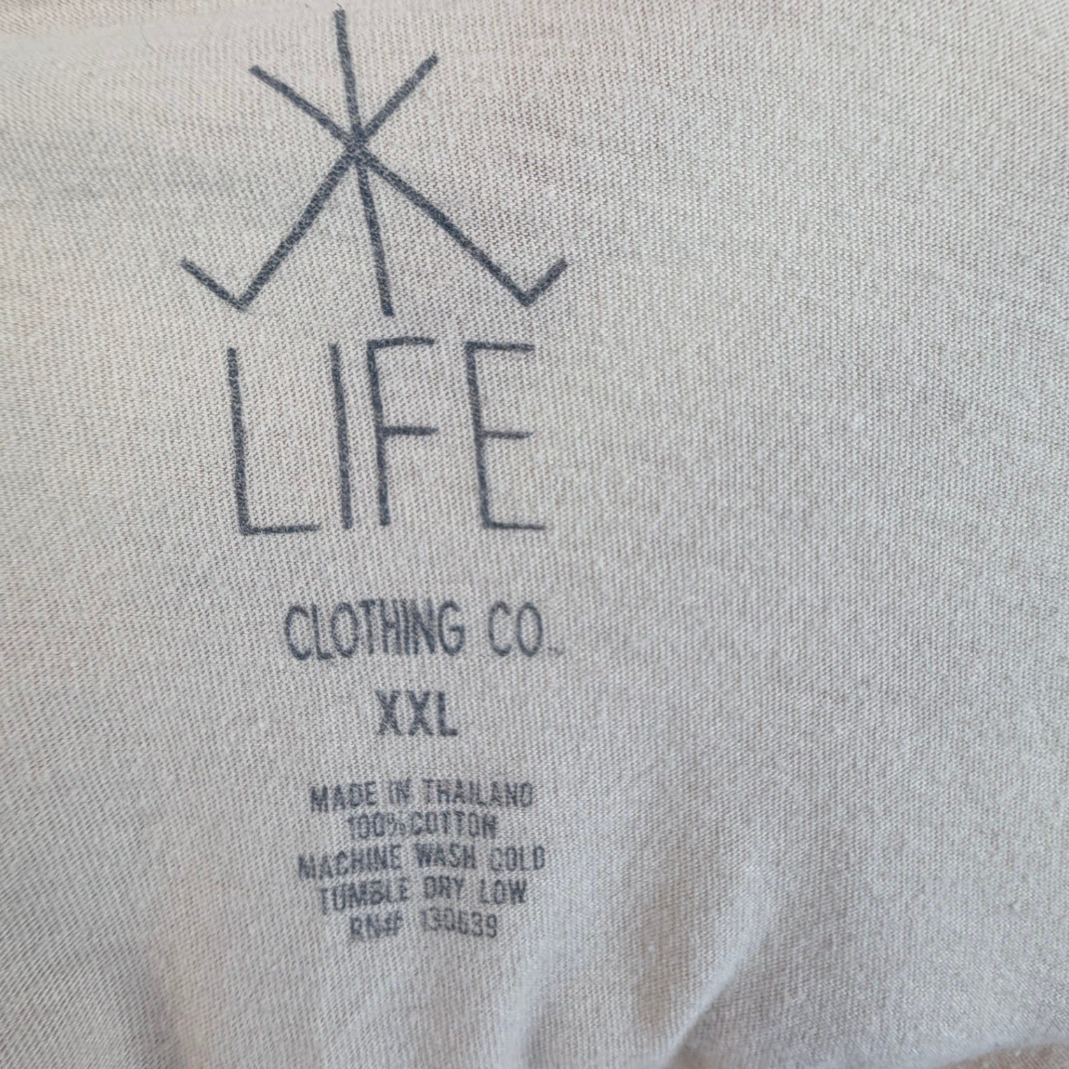 Life Clothing Co Om Mandala Graphic Tee Mens XXL Tan Gray Dip Dye Cotton Shirt