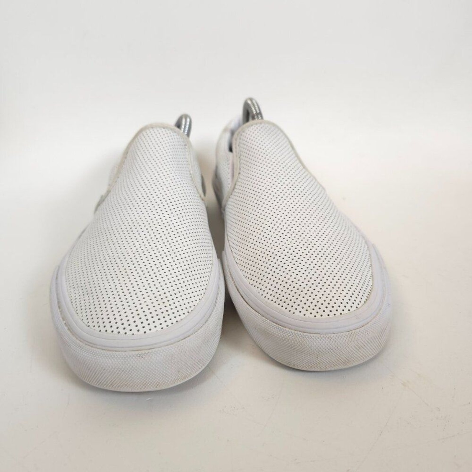 Vans Classic Slip-On Perforated White Leather Sneakers Unisex