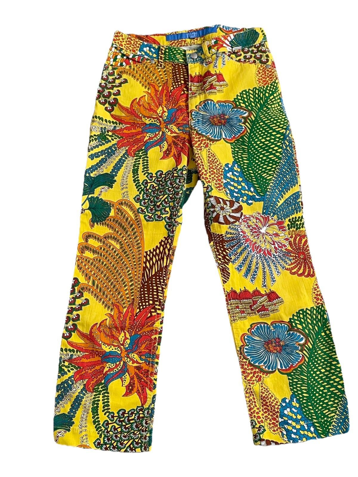 ESCADA Sport TROPICAL Floral JEANS Size Small CRUISE Resort PANTS Euro Size 34