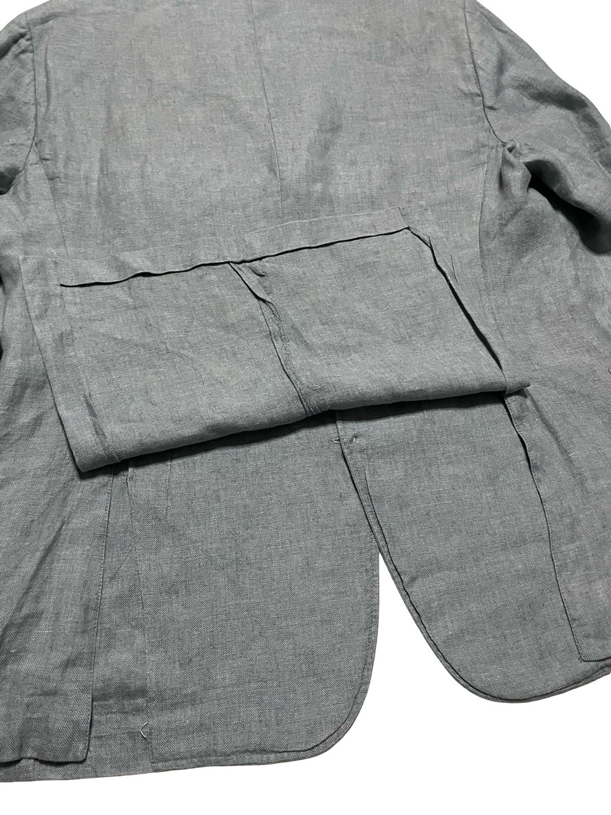Corneliani 100% Linen 3 Button Blazer Gray IT 54/US 44 Unstructured Mens Jacket