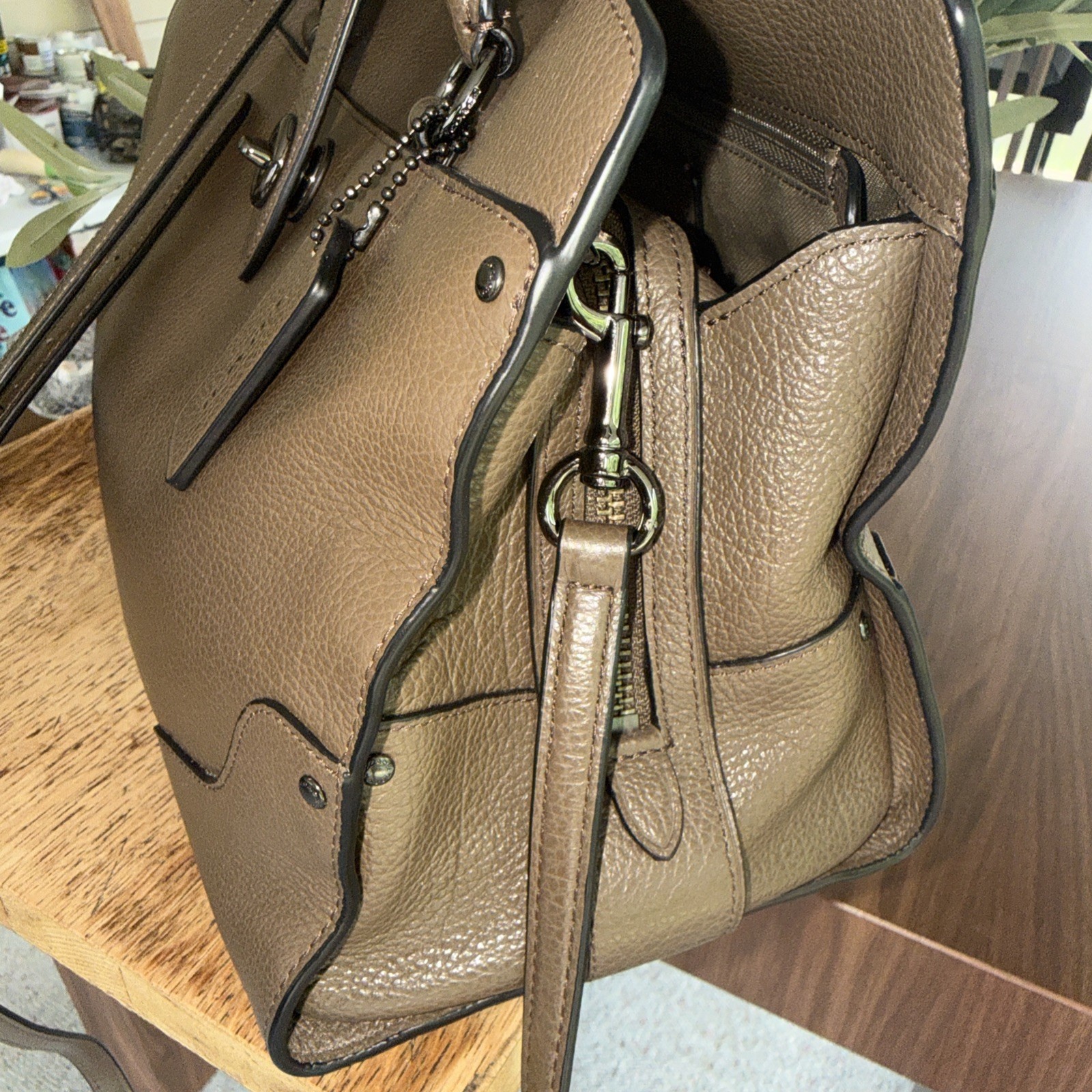 COACH Mercer 30 Grain Leather Crossbody Satchel Purse