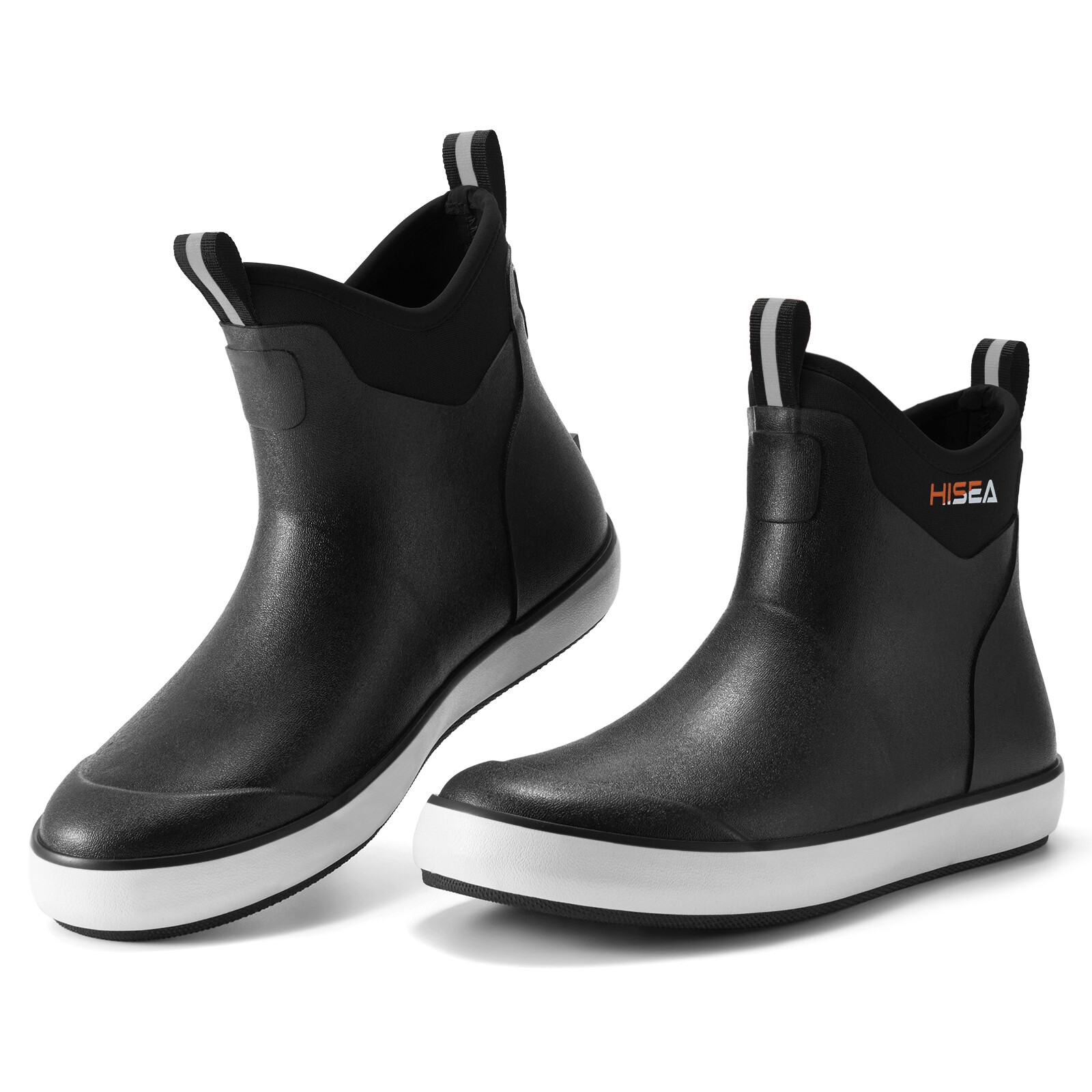 HISEA Men Ankle Deck Boots w/Steel Shank Non-Slip Waterproof Rain Boots Fishing