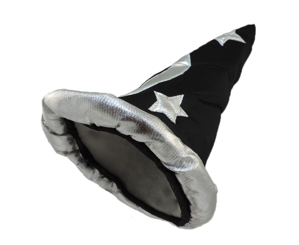 Celestial Wizard Sorcerer BLACK & SILVER Pointed Magical Witch Hat