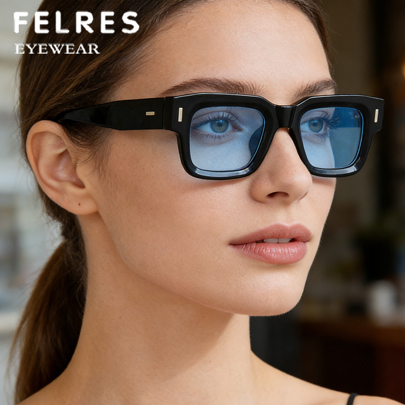 Men Square Tinted Reading Glasses Women Thick Frame Presbyopic Sunglasses +6.0