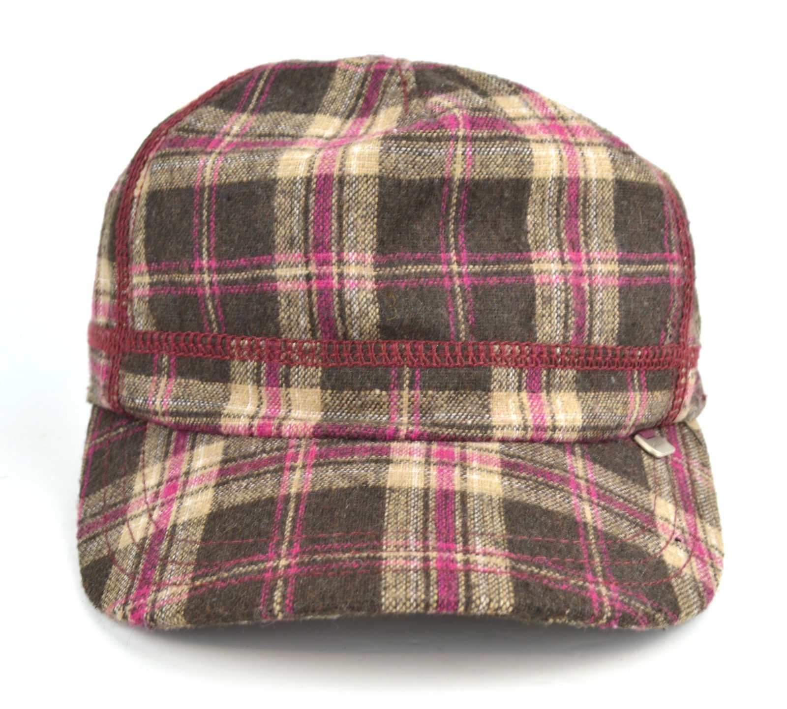 Pistil Plaid Brown Pink Tweed Flapper Womens Hat Size Adjustable NWOT New
