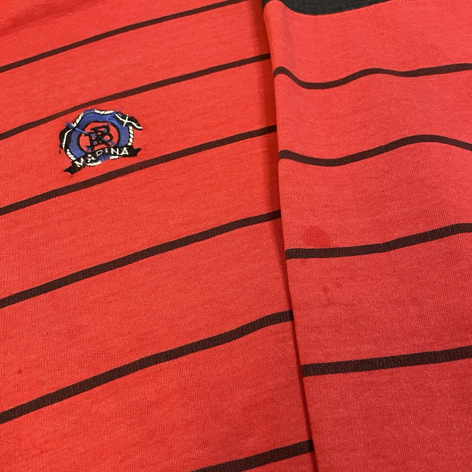 VTG 90s Striped Sweatshirt Men’s Large Red Pullover Grunge Punk Streetwear 80s
