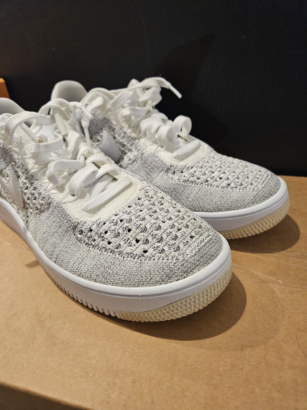 NIKE 2015 AIR FORCE 1 LOW 817419-006 FLYKNIT COOL GREY US 10.5