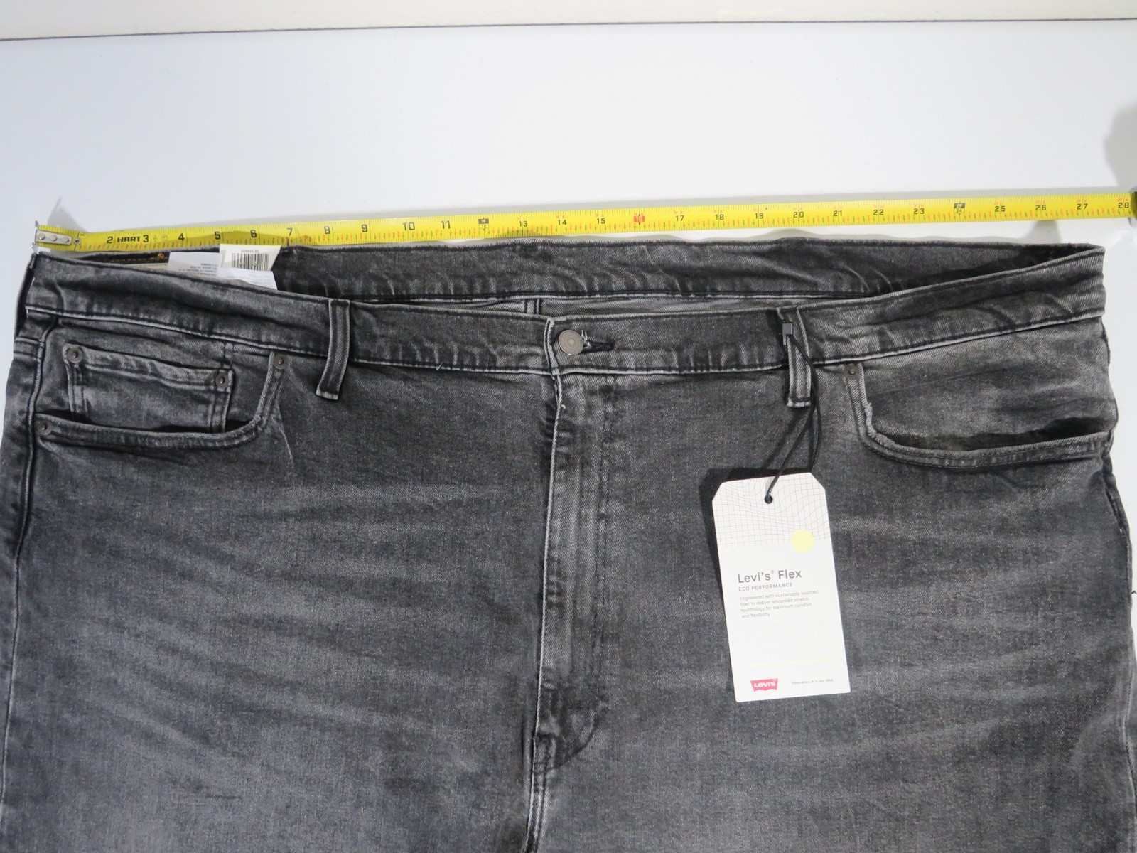 Levis 502 Flex NWT Big Tall 54 x 32 (54 x 31 Actual) Black Denim Jeans New!