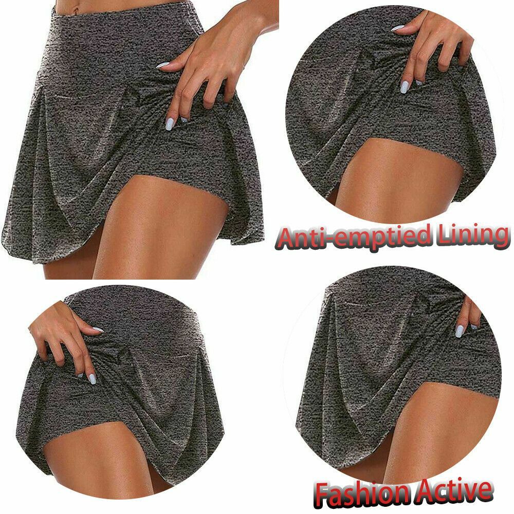 Plus Size Womens Summer Skort Shorts Yoga Hot Pants Running Tennis Golf Culottes