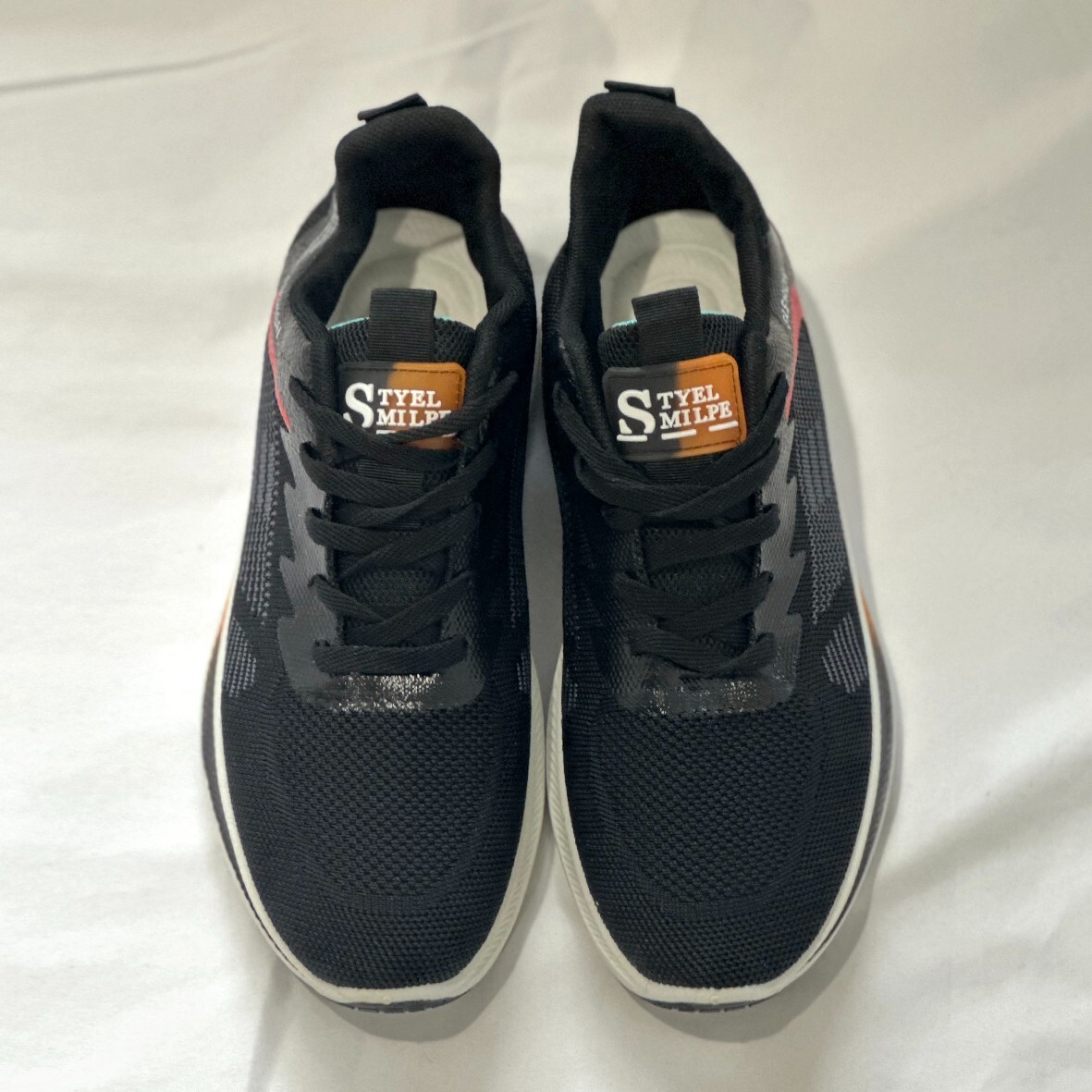Running Outdoor men’s black-orange Shoes Lightweight Sneakers