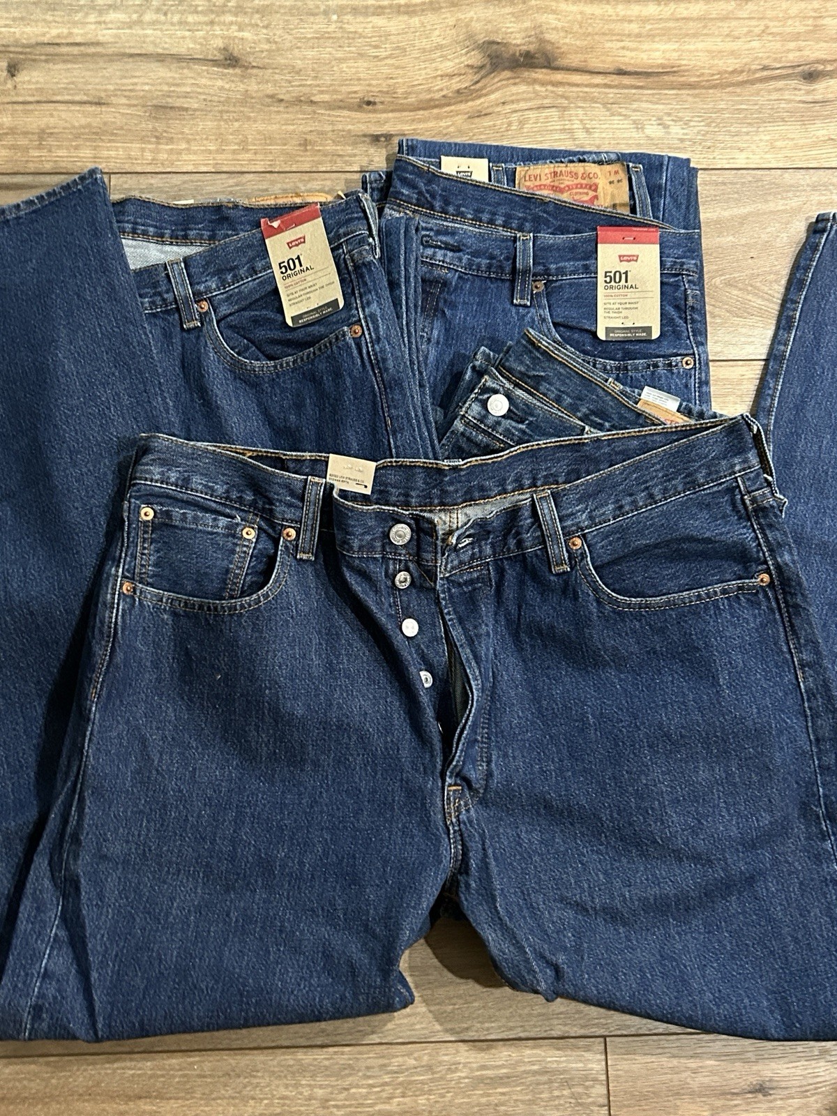 Levi’s 501 Original Men’s Jeans Lot of 4 W38 L36 NWT 00501-0194 Dark Stonewash