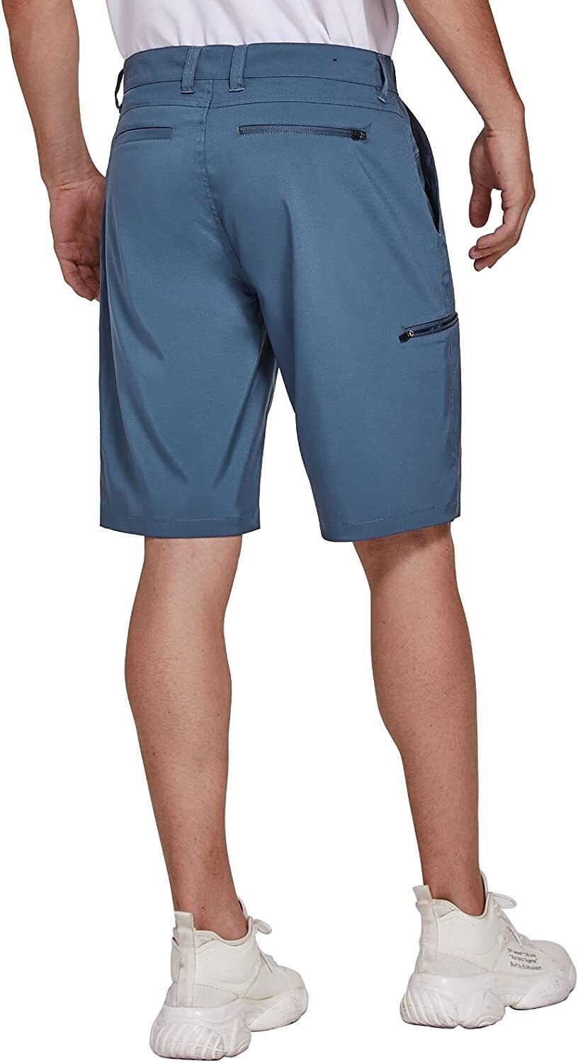 Men’s Golf Shorts Stretch Chino Lightweight Quick Dry Flat Front Work Half Pants