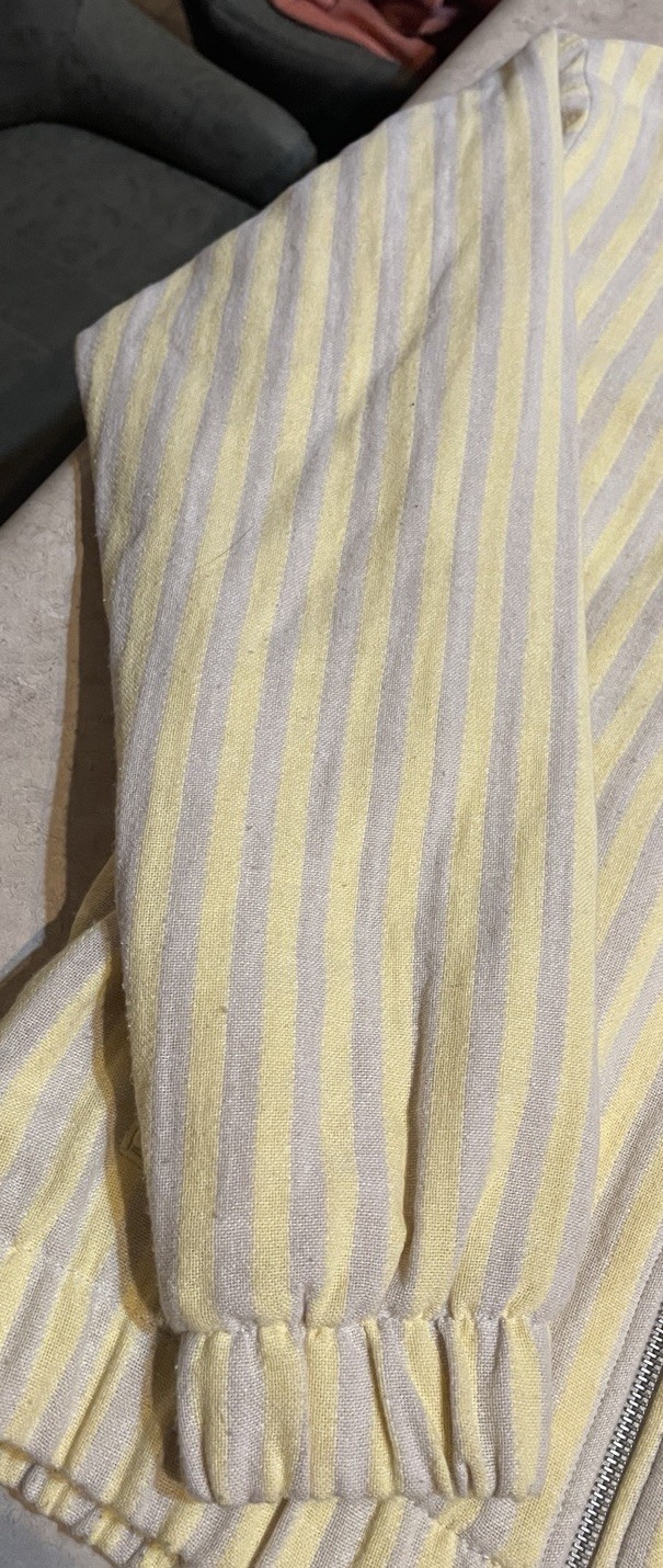 Zara Men’s Sunset Road Full Zip Striped Jacket Yellow Beige Size Small