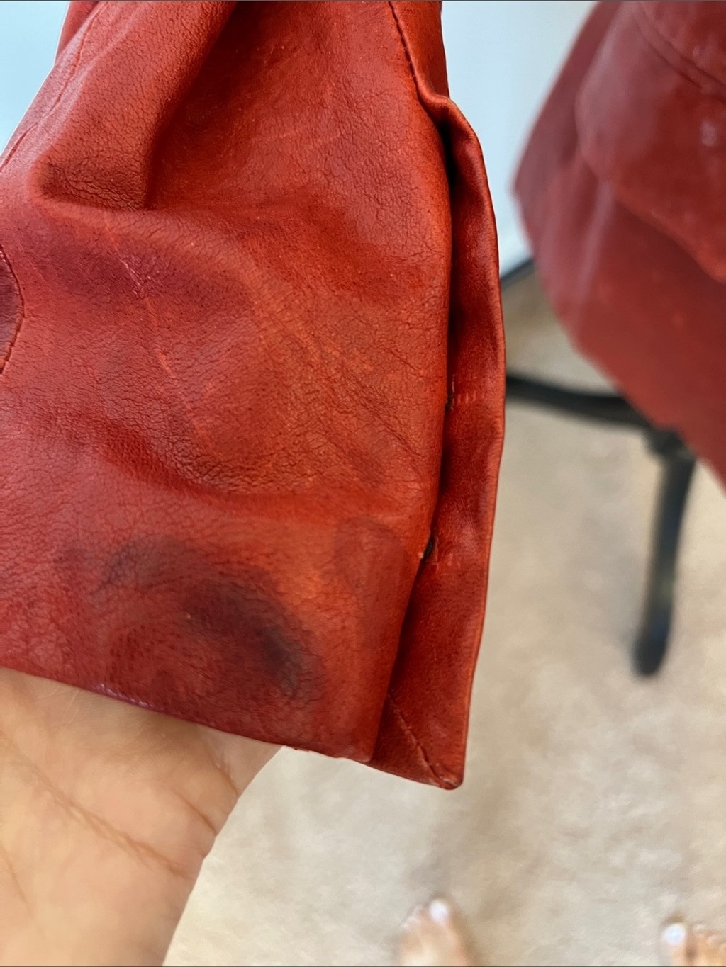 Elizabeth and James Red Leather Blazer Jacket