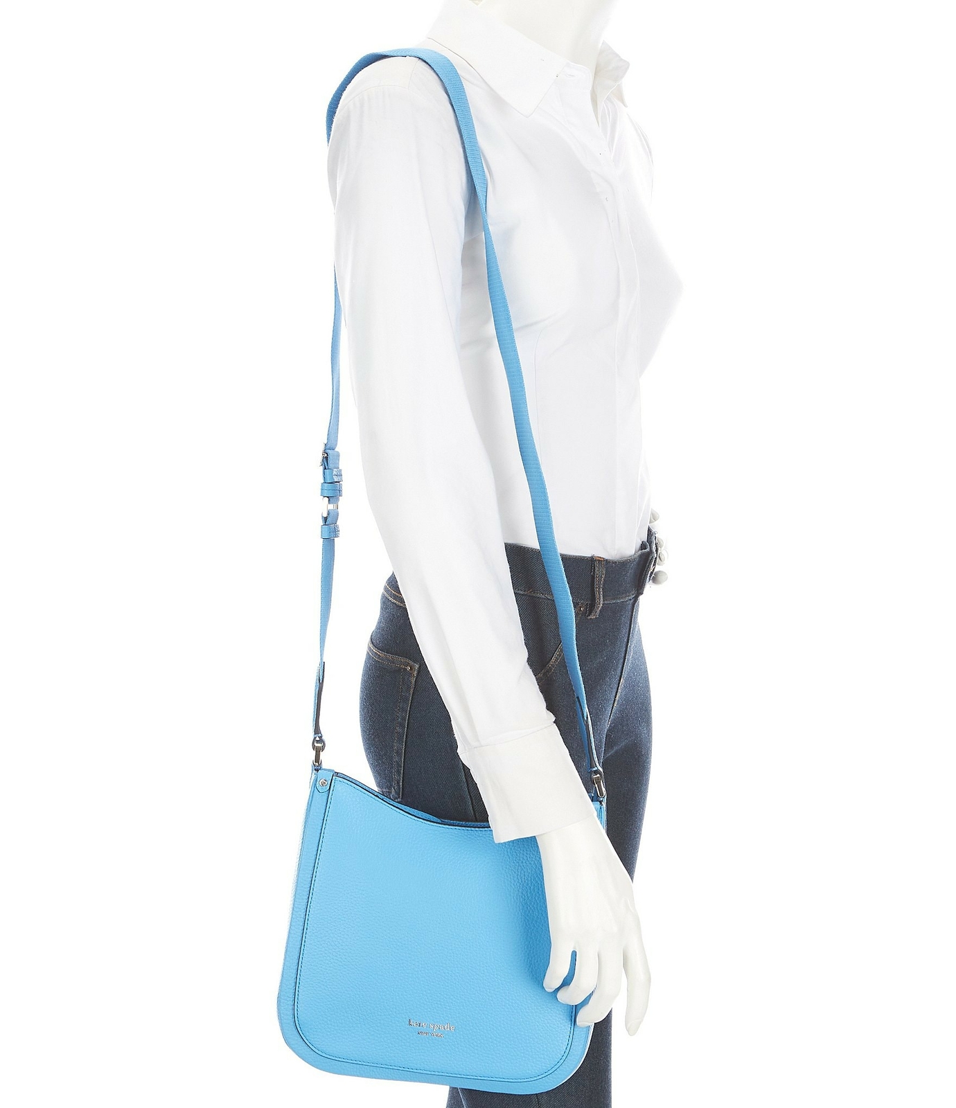 Kate Spade Roulette Messenger Bright Blue Leather Crossbody PXR00329 NWT $228 FS