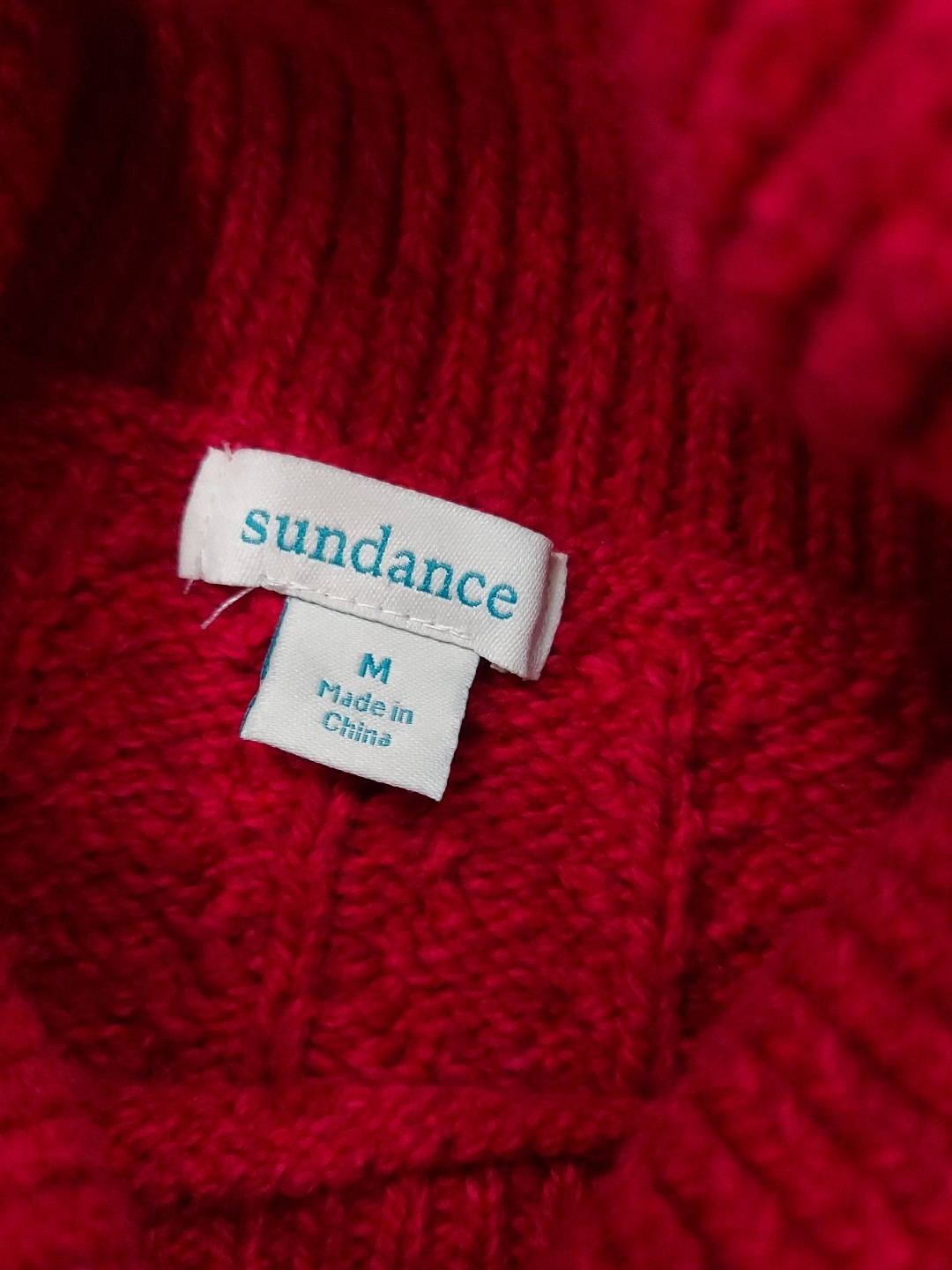 Sundance Mountainview Sweater Women Medium Burgundy Pink Turtleneck Texture Knit