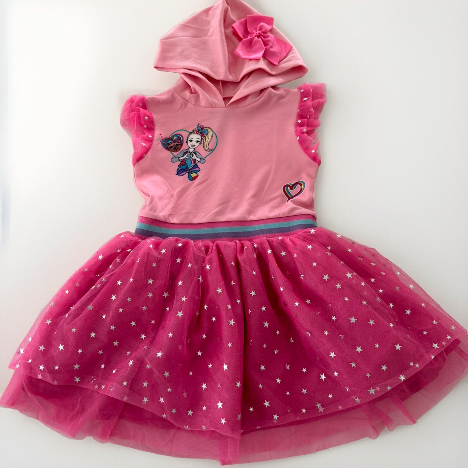Jojo Siwa Hooded Unicorn Tutu Dress Girls Nickelodeon pink sz 5/6 costume dress