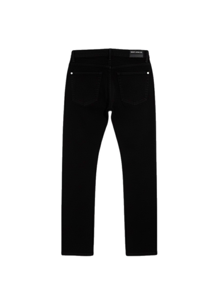 Men’s Black Slim Fit Stretch Jeans Classic Straight Cut Denim Pants