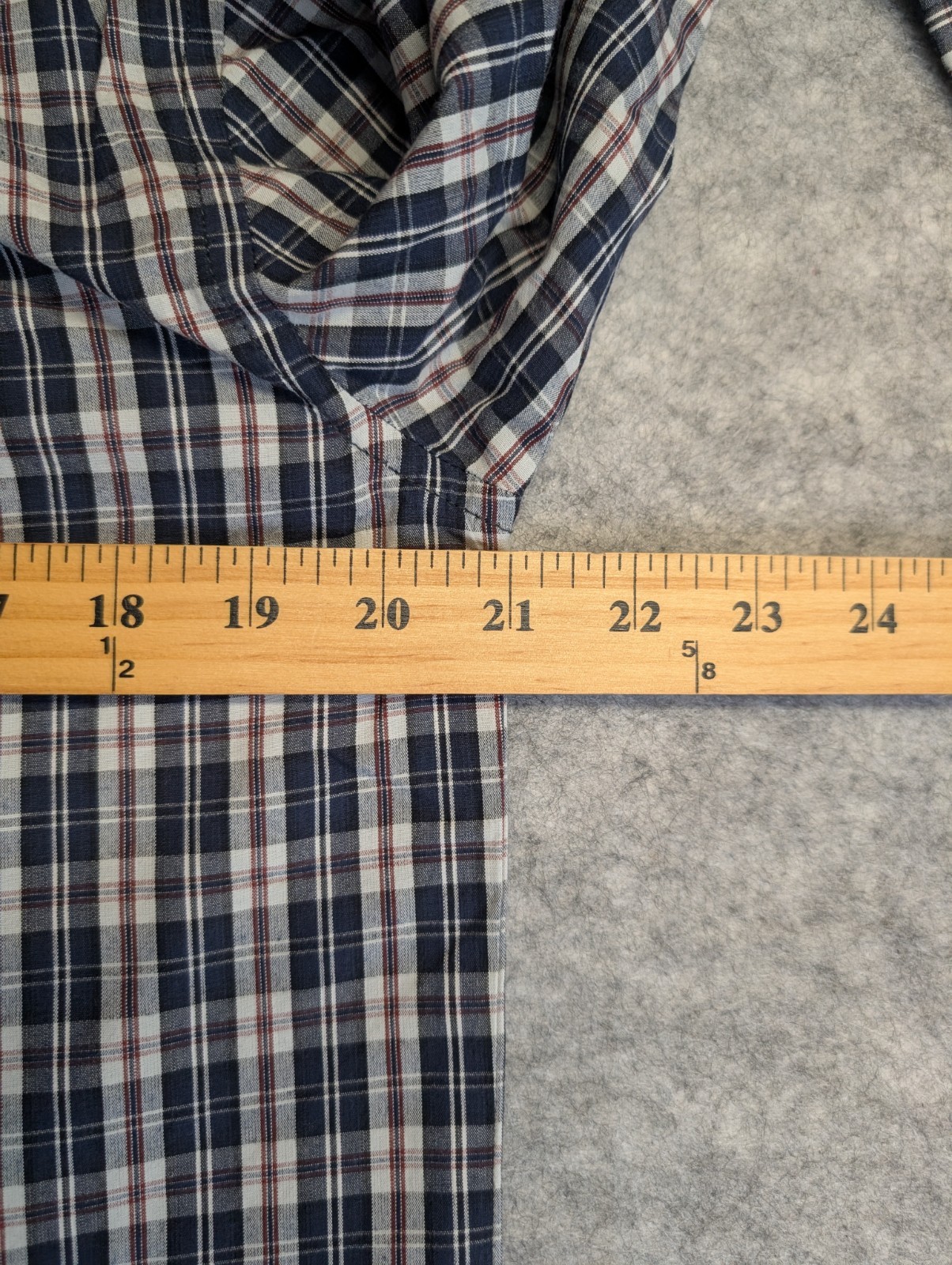 Stussy Shirt Mens Medium Navy Plaid Long Sleeve Button Down Read