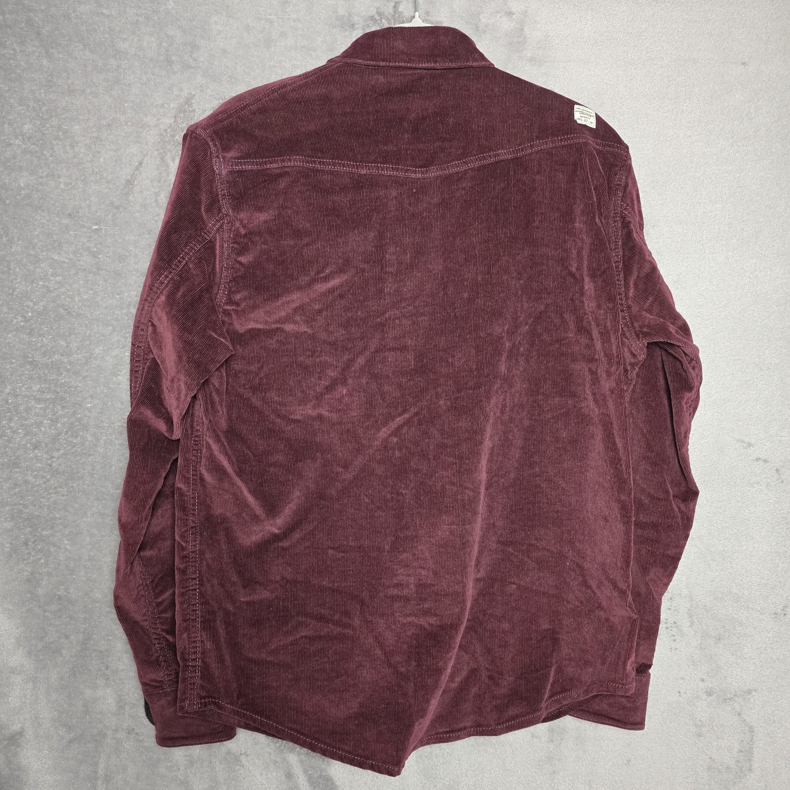 Jack South Shirt Mens Medium Burgundy Corduroy Western Snap Button Long Sleeve