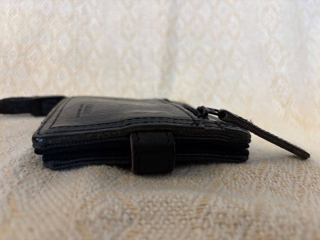 Porter Fold Wallet with Strap, Leather, 9.5x11cm, Used