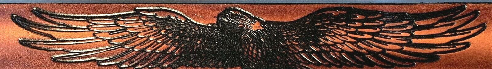 EAGLE MOTORCYCLE TRUCKER BIRD EMBOSSED COWHIDE LEATHER BELT SIZE 26-48 USA MADE