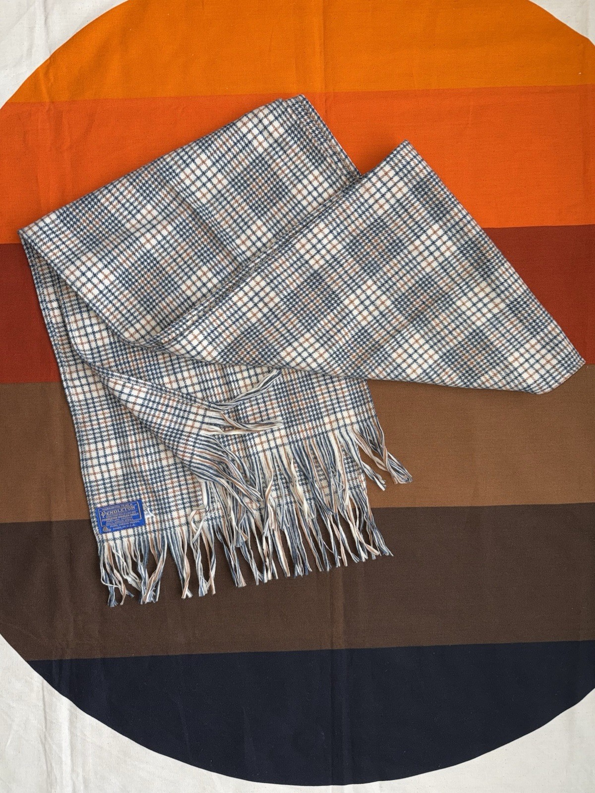 Vintage Pendleton Plaid Wool Scarf USA Made Unisex, Pure Virgin Wool 84”x 12.75”