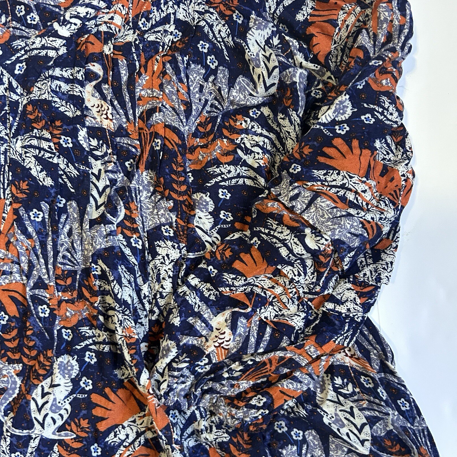Anthropologie Maeve Cathy Jungle Print Pleated Blouse Size Small