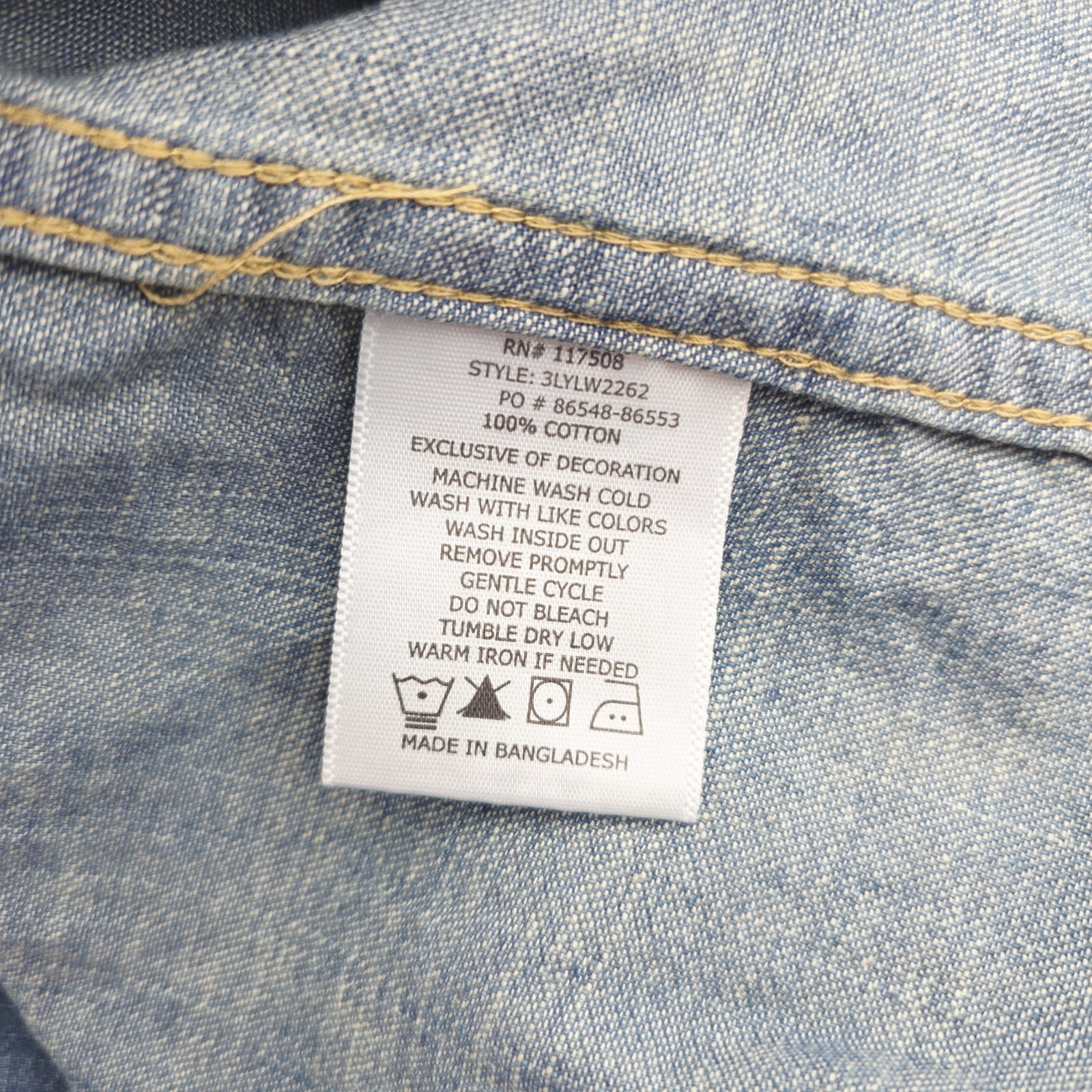 Levi’s Barstow Western Denim Shirt Men’s XXL Blue Snap Long Sleeve 3LYLW2262
