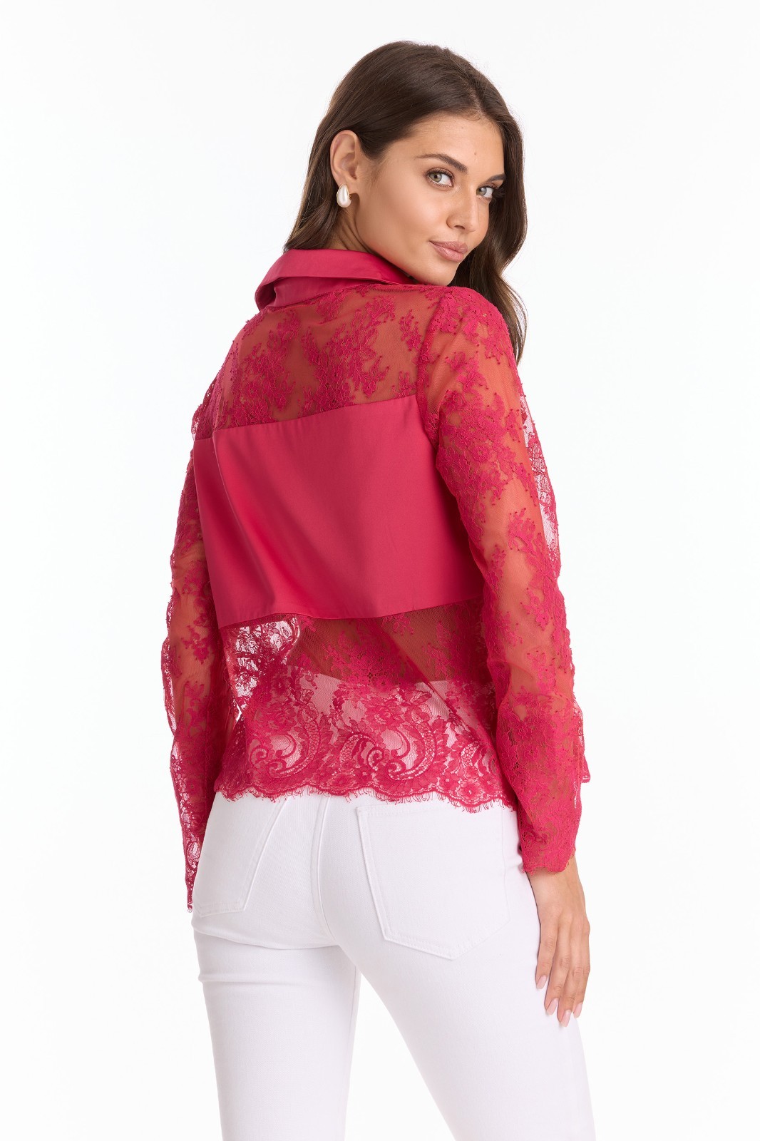 Vienna Lace Blouse Fuchsia THE NOLI SHOP