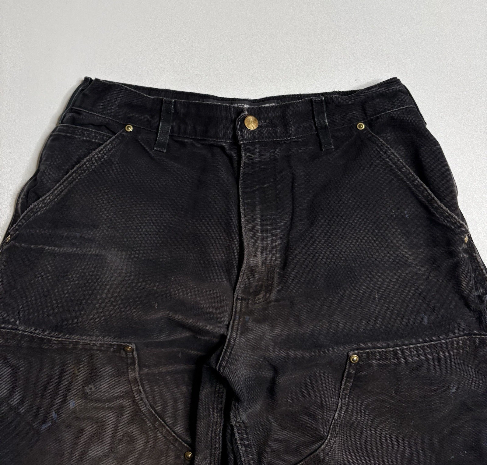 Carhartt Double Knee Duck Canvas Carpenter Pants Made In USA B01-BLK 30 x 30*